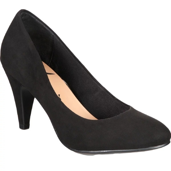 AMERICAN RAG AFELIX BLACK MICRO SUEDE PUMPS SIZE 9 NIB - Picture 1 of 9